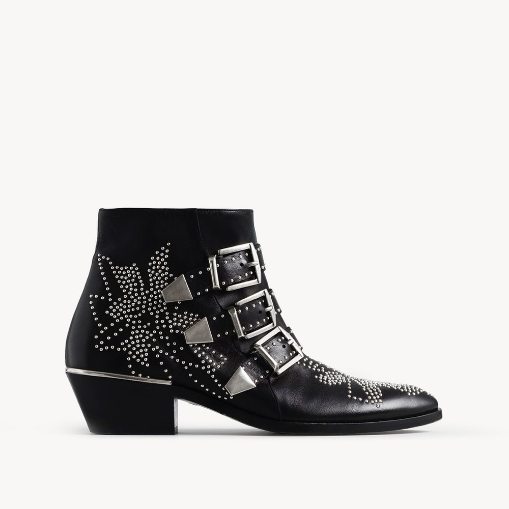 Chloe Susanna black with silver studs boots size 35